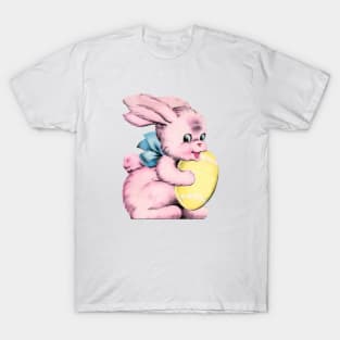 Pink Easter Bunny Rabbit Cute Adorable Egg Pastel Bow T-Shirt
